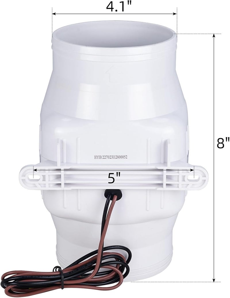 NovelBee Marine 24V Electric 4" in-Line Bilge Air Blower,270CFM in-Line Blower Exhaust Fan for Boat - Image 2